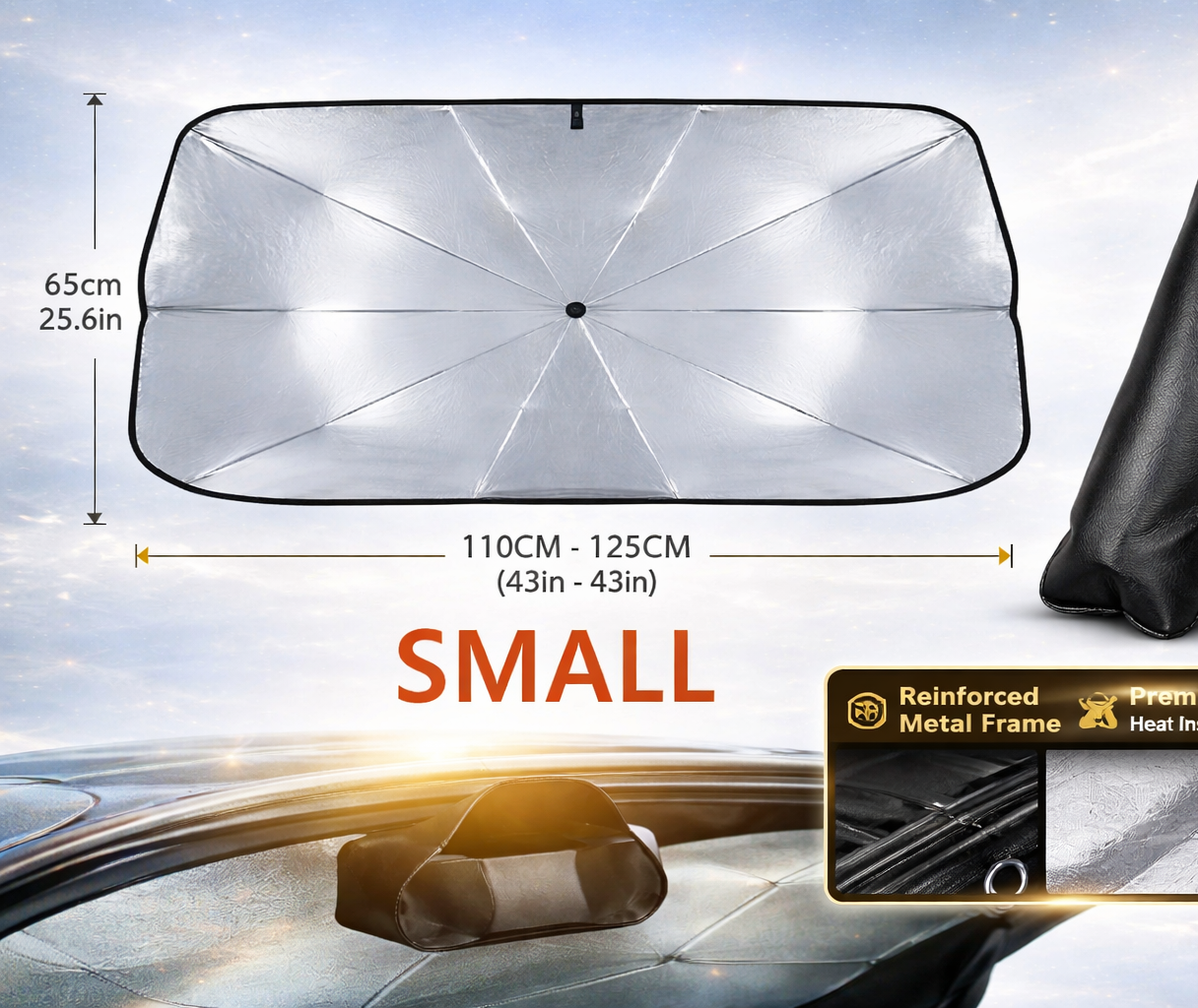 🚗 Foldable Windshield Sun Shade – Keep Your Car Cool in Seconds